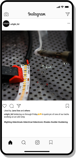 iphone showing social media post